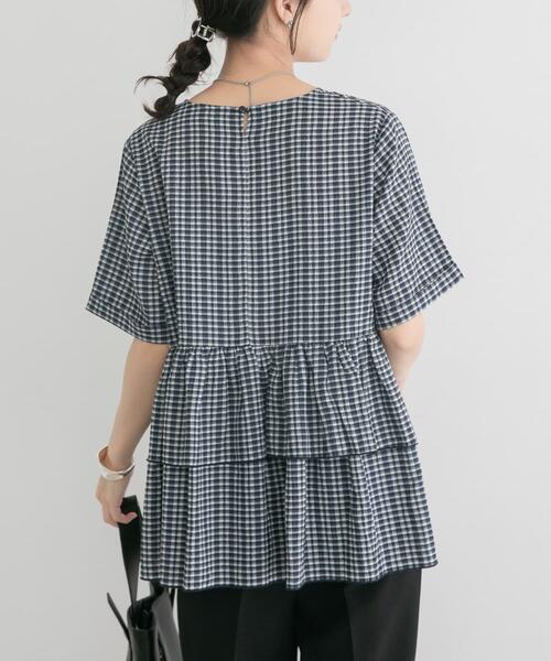 ITEMS URBANRESEARCH(アイテムズ アーバンリサーチ)の「サッカーフリルブラウス(シャツ/ブラウス・レディース・ブラック/ブルー・FREE)」の21枚目の写真