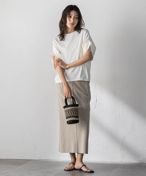 MAYSON GREY(メイソングレイ)の「クラシックスムースドロストプルオーバー(Tシャツ/カットソー・レディース・ライトグレー/チャコールグレー/ホワイト・M)」の6枚目の写真