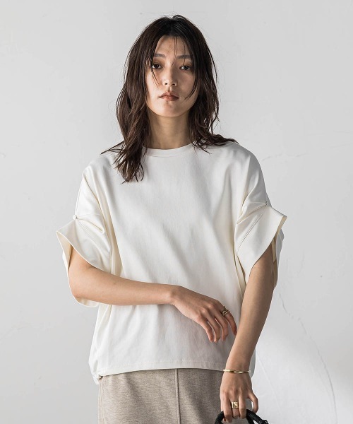 MAYSON GREY(メイソングレイ)の「クラシックスムースドロストプルオーバー(Tシャツ/カットソー・レディース・ライトグレー/チャコールグレー/ホワイト・M)」の10枚目の写真