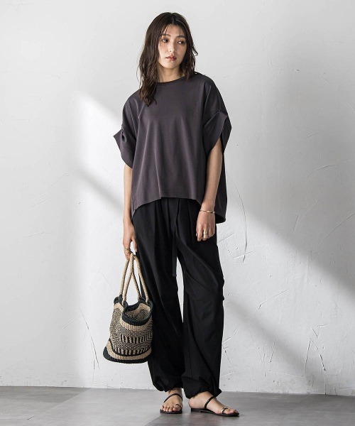 MAYSON GREY(メイソングレイ)の「クラシックスムースドロストプルオーバー(Tシャツ/カットソー・レディース・ライトグレー/チャコールグレー/ホワイト・M)」の14枚目の写真