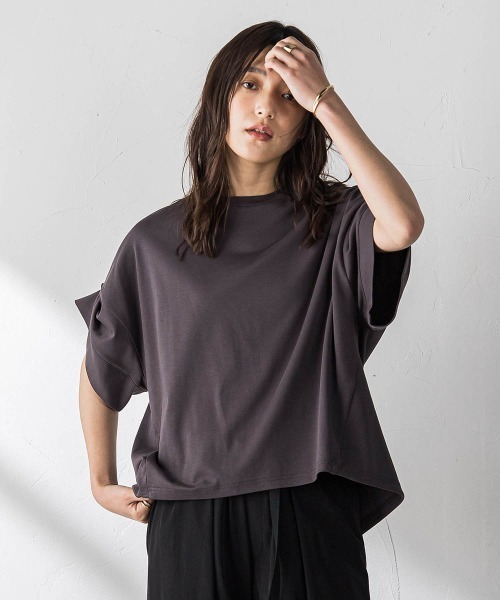 MAYSON GREY(メイソングレイ)の「クラシックスムースドロストプルオーバー(Tシャツ/カットソー・レディース・ライトグレー/チャコールグレー/ホワイト・M)」の17枚目の写真