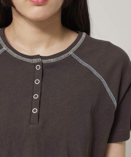 ALL NEW MART（オールニューマート）の「リングドットステッチトップス（Tシャツ/カットソー・レディース・チャコールグレー/パープル/ライトイエロー系・00）」の12枚目の写真