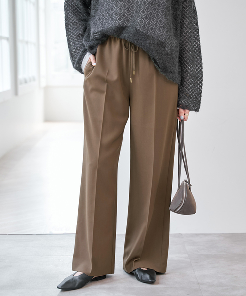 Spick & Span(スピックアンドスパン)の「ソフトタッチイージースラックスパンツ(スラックス・レディース・ネイビー/ベージュ/キャメル・38/36/40/34)」の1枚目の写真