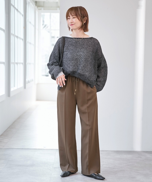 Spick & Span(スピックアンドスパン)の「ソフトタッチイージースラックスパンツ(スラックス・レディース・ネイビー/ベージュ/キャメル・38/36/40/34)」の4枚目の写真