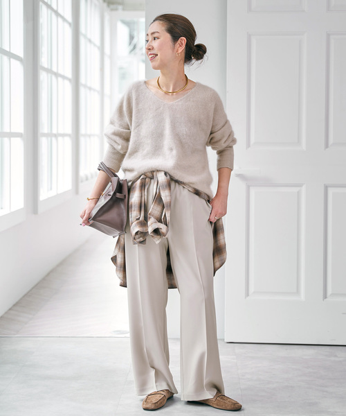 Spick & Span(スピックアンドスパン)の「ソフトタッチイージースラックスパンツ(スラックス・レディース・ネイビー/ベージュ/キャメル・38/36/40/34)」の6枚目の写真
