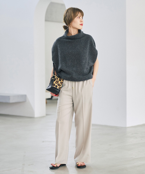 Spick & Span(スピックアンドスパン)の「ソフトタッチイージースラックスパンツ(スラックス・レディース・ネイビー/ベージュ/キャメル・38/36/40/34)」の7枚目の写真