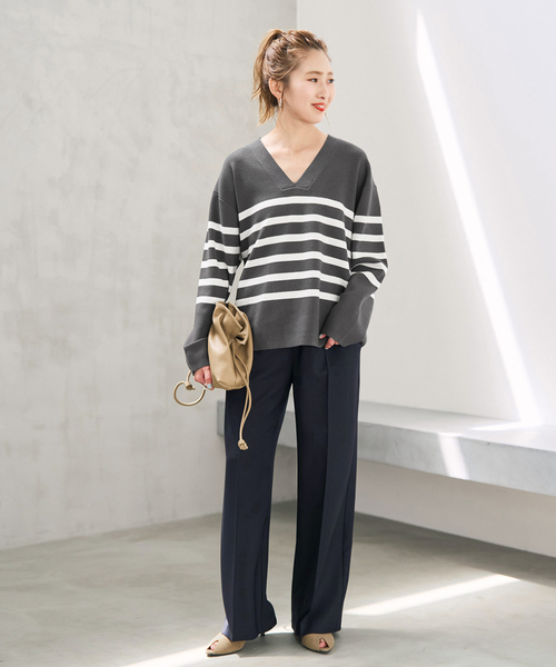 Spick & Span(スピックアンドスパン)の「ソフトタッチイージースラックスパンツ(スラックス・レディース・ネイビー/ベージュ/キャメル・38/36/40/34)」の9枚目の写真