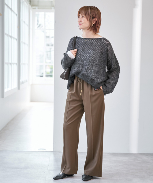 Spick & Span(スピックアンドスパン)の「ソフトタッチイージースラックスパンツ(スラックス・レディース・ネイビー/ベージュ/キャメル・38/36/40/34)」の14枚目の写真