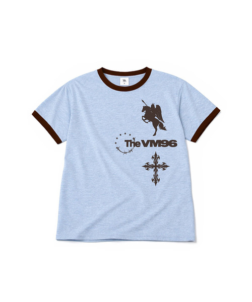 VENHIT(ベンヒット)の「サイドプリントリングリーバンパイTシャツ(Tシャツ/カットソー・レディース・クリーム/スカイブルー/ライトグレー/バーガンディー・LARGE/MEDIUM)」の1枚目の写真