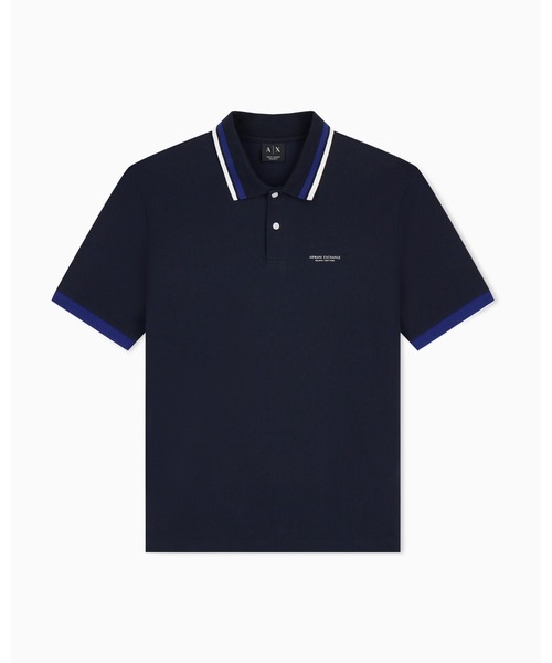 ARMANI EXCHANGE(アルマーニエクスチェンジ)の「【A|X アルマーニ エクスチェンジ】<オンライン限定>ラインリブ レギュラーフィット 半袖ポロシャツ/REGULAR(ポロシャツ・メンズ・ダークネイビー/ブルー・X-SMALL/X-LARGE/SMALL/MEDIUM/LARGE)」の6枚目の写真