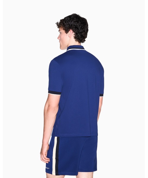 ARMANI EXCHANGE(アルマーニエクスチェンジ)の「【A|X アルマーニ エクスチェンジ】<オンライン限定>ラインリブ レギュラーフィット 半袖ポロシャツ/REGULAR(ポロシャツ・メンズ・ダークネイビー/ブルー・X-SMALL/X-LARGE/SMALL/MEDIUM/LARGE)」の9枚目の写真