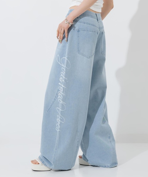 ANAP（アナップ）の「抜染プリントデニムワイドパンツ（その他パンツ・レディース・ライトブルー/ピンク・M/S）」の9枚目の写真