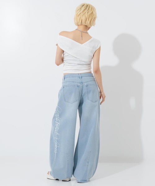 ANAP（アナップ）の「抜染プリントデニムワイドパンツ（その他パンツ・レディース・ライトブルー/ピンク・M/S）」の14枚目の写真