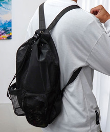 Ammie（アミー）の「ナップサック メッシュ 多ポケット ミディアムサイズ バックパック リュック（バックパック/リュック）」