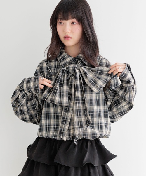 Heather(ヘザー)の「マルチWAYドッキングシャツ2 1054538(シャツ/ブラウス・レディース・ブルー/レッド/ブラウン/ネイビー・FREE)」の1枚目の写真