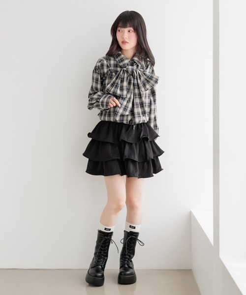 Heather(ヘザー)の「マルチWAYドッキングシャツ2 1054538(シャツ/ブラウス・レディース・ブルー/レッド/ブラウン/ネイビー・FREE)」の7枚目の写真