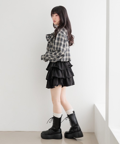 Heather(ヘザー)の「マルチWAYドッキングシャツ2 1054538(シャツ/ブラウス・レディース・ブルー/レッド/ブラウン/ネイビー・FREE)」の10枚目の写真