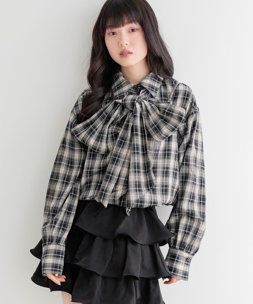 Heather(ヘザー)の「マルチWAYドッキングシャツ2 1054538(シャツ/ブラウス・レディース・ブルー/レッド/ブラウン/ネイビー・FREE)」の14枚目の写真