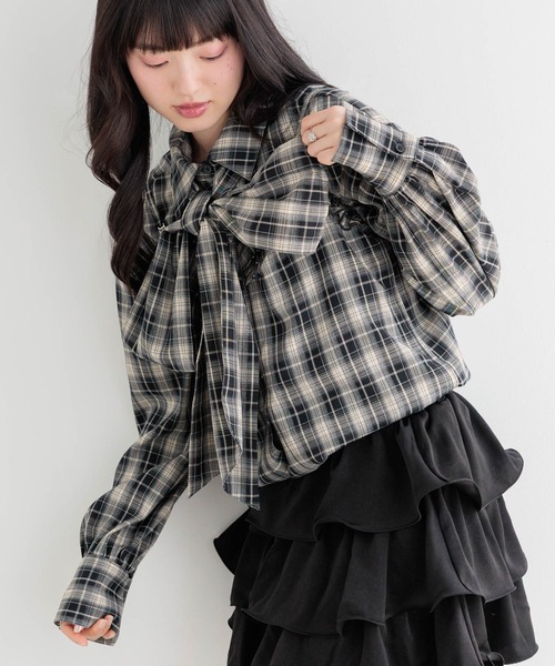 Heather(ヘザー)の「マルチWAYドッキングシャツ2 1054538(シャツ/ブラウス・レディース・ブルー/レッド/ブラウン/ネイビー・FREE)」の5枚目の写真