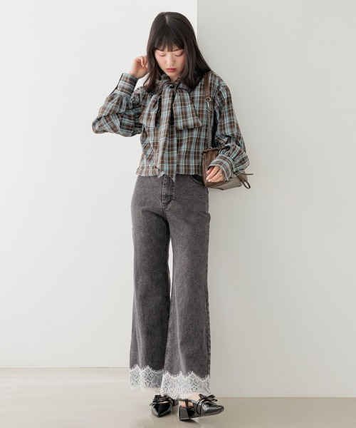 Heather(ヘザー)の「マルチWAYドッキングシャツ2 1054538(シャツ/ブラウス・レディース・ブルー/レッド/ブラウン/ネイビー・FREE)」の11枚目の写真