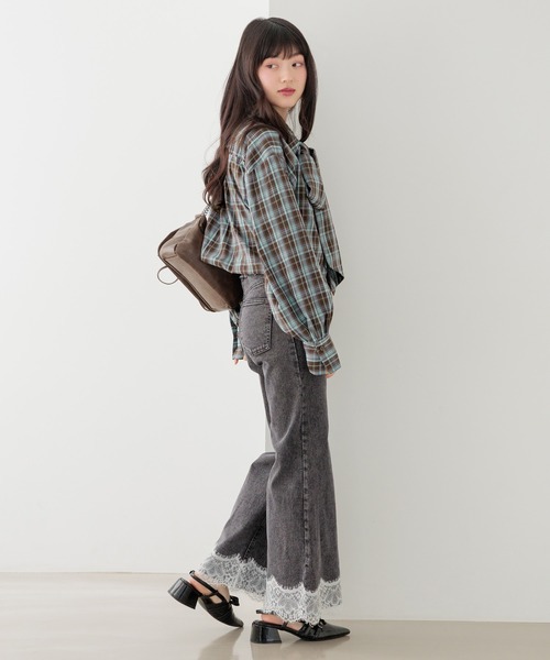 Heather(ヘザー)の「マルチWAYドッキングシャツ2 1054538(シャツ/ブラウス・レディース・ブルー/レッド/ブラウン/ネイビー・FREE)」の12枚目の写真