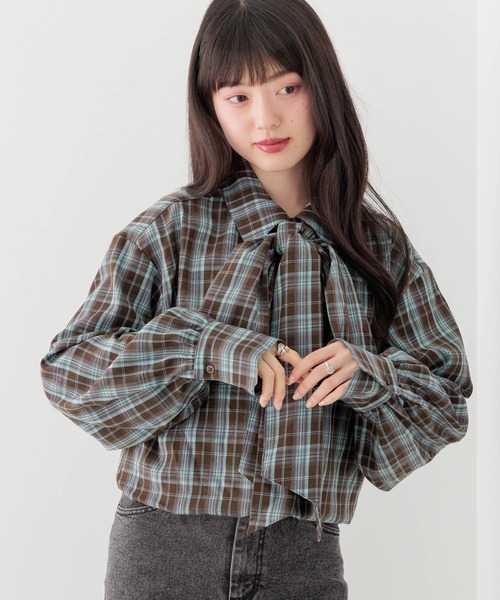 Heather(ヘザー)の「マルチWAYドッキングシャツ2 1054538(シャツ/ブラウス・レディース・ブルー/レッド/ブラウン/ネイビー・FREE)」の18枚目の写真