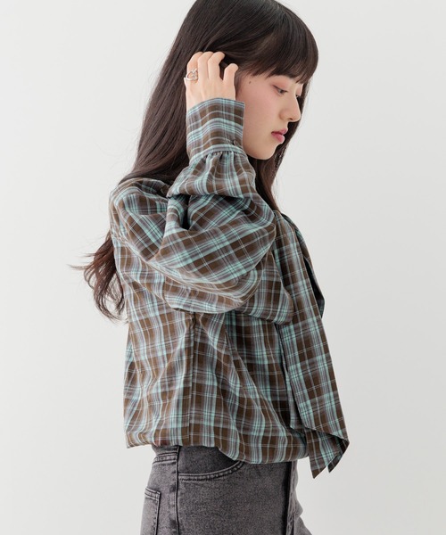 Heather(ヘザー)の「マルチWAYドッキングシャツ2 1054538(シャツ/ブラウス・レディース・ブルー/レッド/ブラウン/ネイビー・FREE)」の19枚目の写真