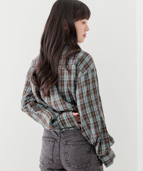 Heather(ヘザー)の「マルチWAYドッキングシャツ2 1054538(シャツ/ブラウス・レディース・ブルー/レッド/ブラウン/ネイビー・FREE)」の20枚目の写真