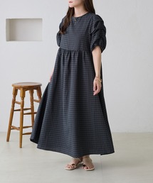 【apres jour clair】レースアップチェックワンピース