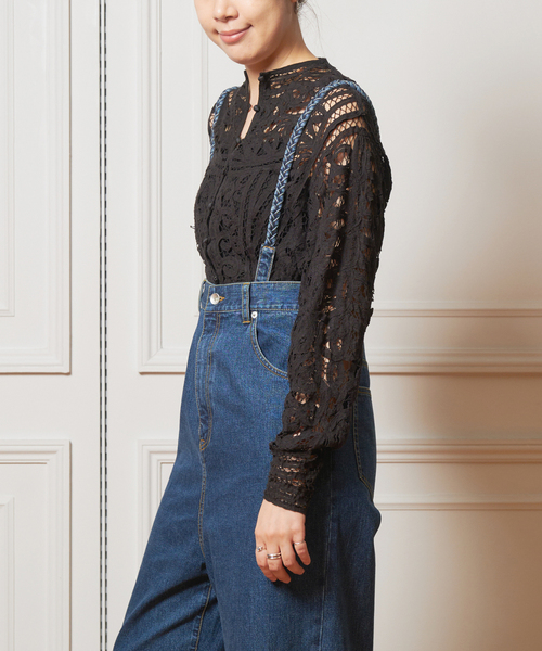 IENA LA BOUCLE（イエナラブークル）の「IENA LA BOUCLE バテンレースブラウス（シャツ/ブラウス・レディース・ブラック/ホワイト・FREE）」の6枚目の写真
