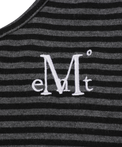 MUCENT(ムセント)の「マヨホルターネックストライプロングスリーブレス(Tシャツ/カットソー・レディース・チャコールグレー×ブラック・FREE)」の5枚目の写真