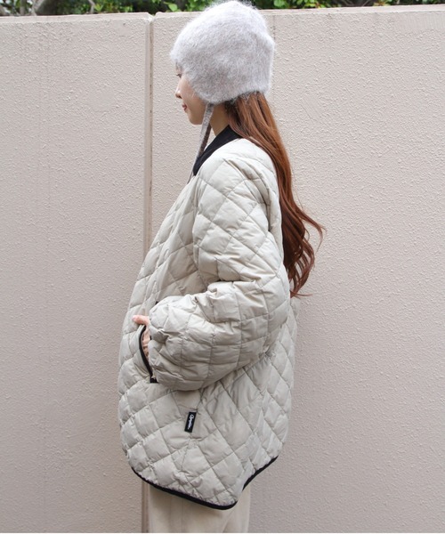 GYMPHLEX(ジムフレックス)の「Gymphlex/ジムフレックス キルトダウン パフスリーブ ミドルコート QUILT DOWN PUFF SLEEVE MIDDLE COAT GY-A0717 NYM(ダウンジャケット/コート・レディース・ブラック/グレイッシュベージュ・14)」の8枚目の写真
