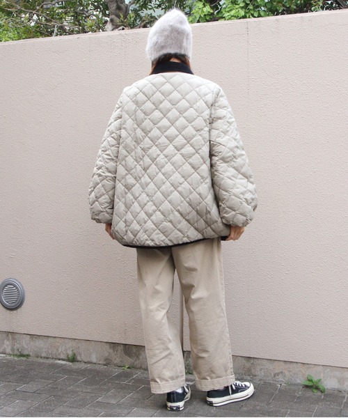 GYMPHLEX(ジムフレックス)の「Gymphlex/ジムフレックス キルトダウン パフスリーブ ミドルコート QUILT DOWN PUFF SLEEVE MIDDLE COAT GY-A0717 NYM(ダウンジャケット/コート・レディース・ブラック/グレイッシュベージュ・14)」の14枚目の写真