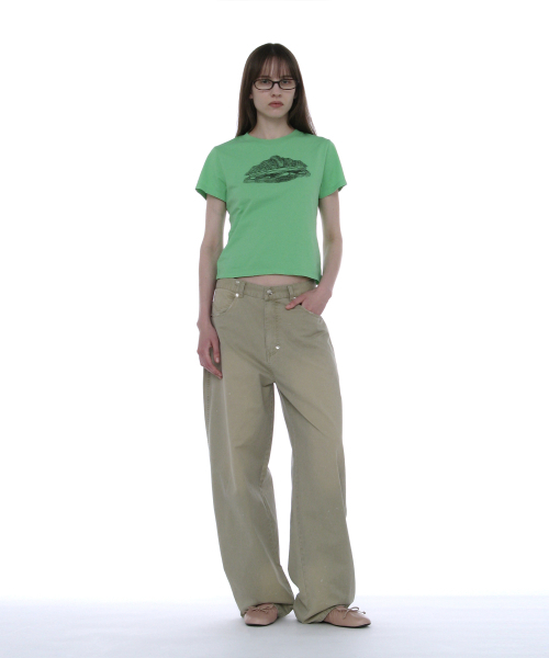 PARTIMENTO WOMEN(パルティメントウィメン)の「ダスティウォッシュラウンドパンツ_ベージュ(その他パンツ・レディース・その他・SMALL/MEDIUM)」の4枚目の写真