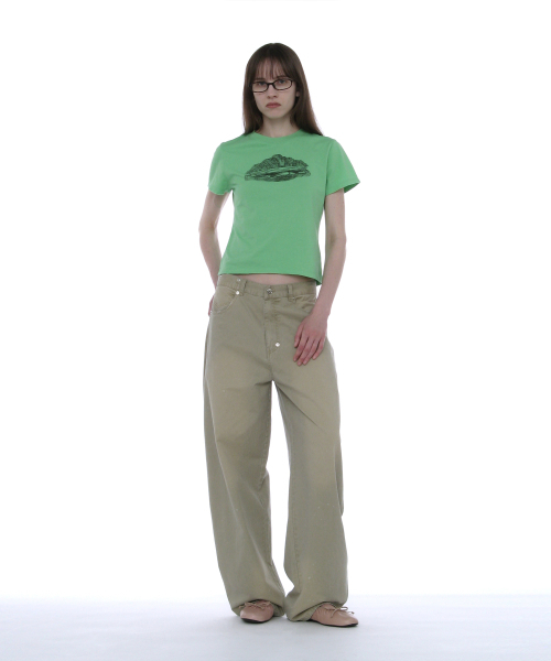 PARTIMENTO WOMEN(パルティメントウィメン)の「ダスティウォッシュラウンドパンツ_ベージュ(その他パンツ・レディース・その他・SMALL/MEDIUM)」の6枚目の写真