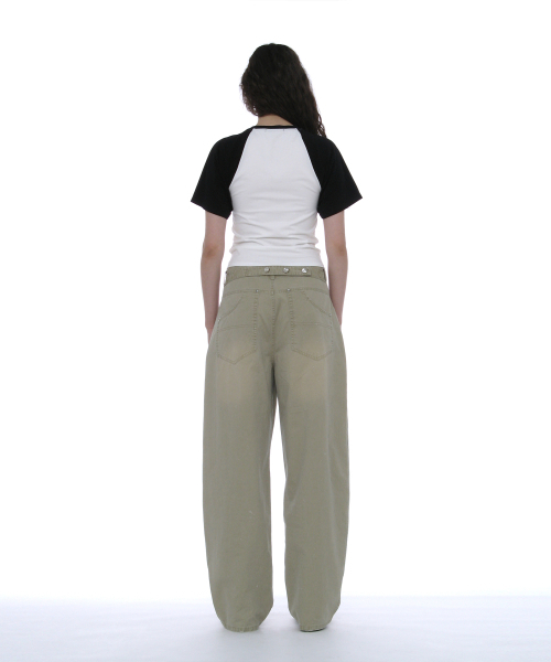 PARTIMENTO WOMEN(パルティメントウィメン)の「ダスティウォッシュラウンドパンツ_ベージュ(その他パンツ・レディース・その他・SMALL/MEDIUM)」の9枚目の写真