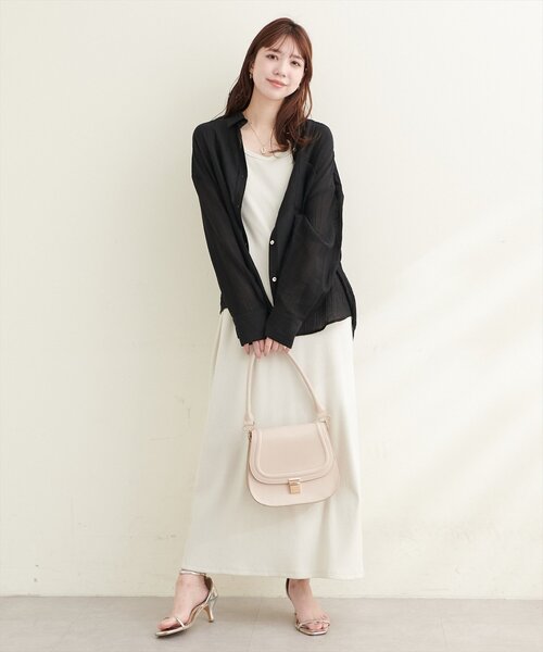 natural couture(ナチュラルクチュール)の「シワシアーワイドシャツ(シャツ/ブラウス・レディース・ブラック/オフホワイト/ピンク/ブルー/ストライプ・FREE)」の22枚目の写真