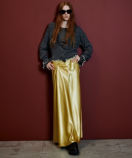 MAISON SPECIAL(メゾンスペシャル)の「Satin Skirt/サテンスカート(スカート・レディース・ブラック/ブラウン/ブルー/イエロー・38/36)」の4枚目の写真