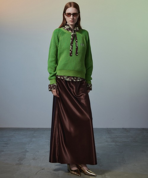MAISON SPECIAL(メゾンスペシャル)の「Satin Skirt/サテンスカート(スカート・レディース・ブラック/ブラウン/ブルー/イエロー・38/36)」の6枚目の写真