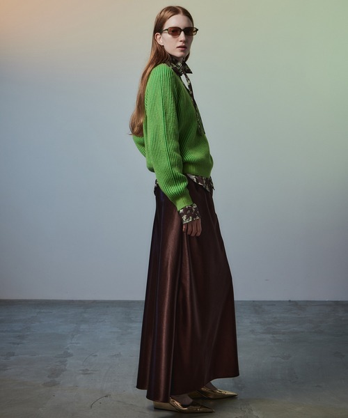 MAISON SPECIAL(メゾンスペシャル)の「Satin Skirt/サテンスカート(スカート・レディース・ブラック/ブラウン/ブルー/イエロー・38/36)」の7枚目の写真
