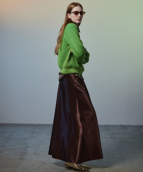 MAISON SPECIAL(メゾンスペシャル)の「Satin Skirt/サテンスカート(スカート・レディース・ブラック/ブラウン/ブルー/イエロー・38/36)」の8枚目の写真