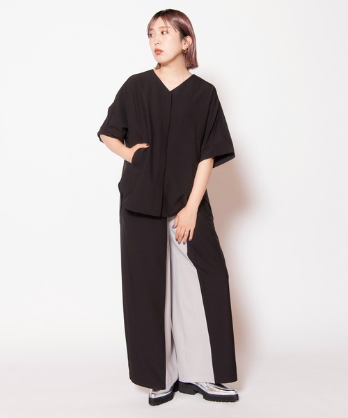 OSMOSIS(オズモーシス)の「バイカラーバックタックブルゾン(その他アウター・レディース・グレー/ブラウン/ブラック・ONE SIZE)」の14枚目の写真