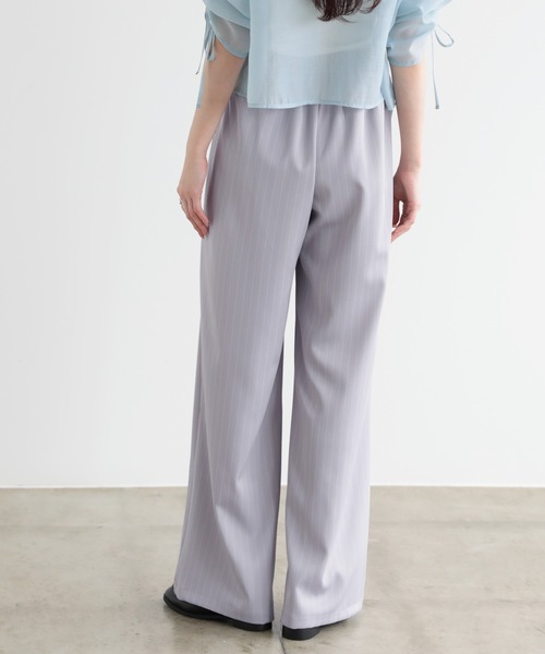 SUNFLOWER EIGHT(サンフラワーエイト)の「ストライプツータックストレートパンツ(その他パンツ・レディース・ブラック/チャコール/ライトグレー/グレイッシュベージュ・M)」の19枚目の写真