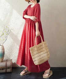 多色展開×ギャザーウエストワンピース