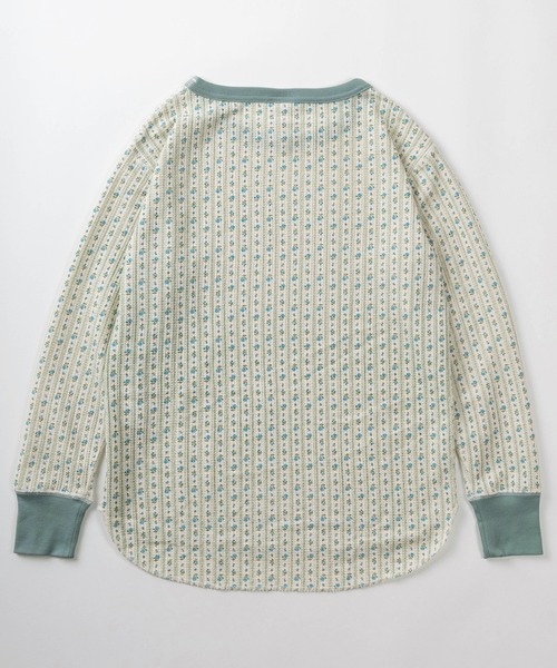 JEMORGAN（ジェーイーモーガン）の「【87】【JEMORGAN/ジェーイーモーガン】花柄 ワッフル クレリック クルーネック ロングスリーブ Tシャツ/レディース/ワンマイルウェア/リラックスウェア（Tシャツ/カットソー・レディース・ピンク/ラベンダー/グリーン/ライム・FREE）」の9枚目の写真