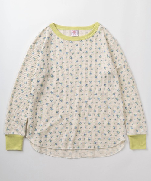 JEMORGAN（ジェーイーモーガン）の「【87】【JEMORGAN/ジェーイーモーガン】花柄 ワッフル クレリック クルーネック ロングスリーブ Tシャツ/レディース/ワンマイルウェア/リラックスウェア（Tシャツ/カットソー・レディース・ピンク/ラベンダー/グリーン/ライム・FREE）」の14枚目の写真