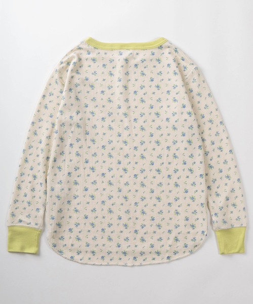JEMORGAN（ジェーイーモーガン）の「【87】【JEMORGAN/ジェーイーモーガン】花柄 ワッフル クレリック クルーネック ロングスリーブ Tシャツ/レディース/ワンマイルウェア/リラックスウェア（Tシャツ/カットソー・レディース・ピンク/ラベンダー/グリーン/ライム・FREE）」の15枚目の写真