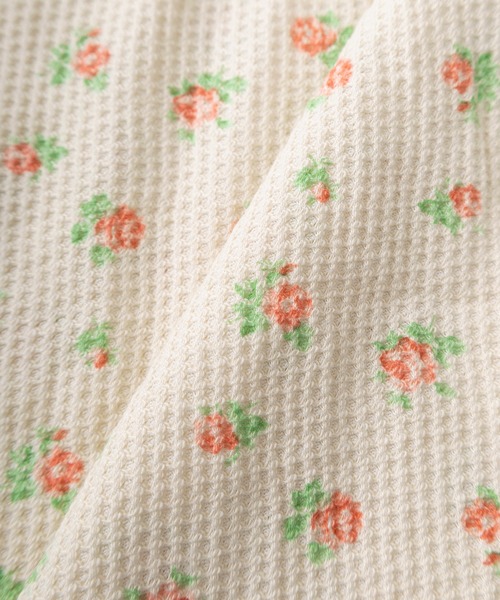 JEMORGAN（ジェーイーモーガン）の「【87】【JEMORGAN/ジェーイーモーガン】花柄 ワッフル クレリック クルーネック ロングスリーブ Tシャツ/レディース/ワンマイルウェア/リラックスウェア（Tシャツ/カットソー・レディース・ピンク/ラベンダー/グリーン/ライム・FREE）」の7枚目の写真