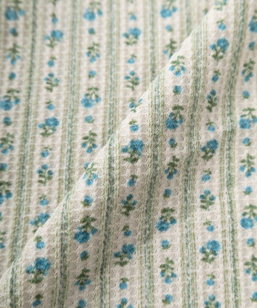 JEMORGAN（ジェーイーモーガン）の「【87】【JEMORGAN/ジェーイーモーガン】花柄 ワッフル クレリック クルーネック ロングスリーブ Tシャツ/レディース/ワンマイルウェア/リラックスウェア（Tシャツ/カットソー・レディース・ピンク/ラベンダー/グリーン/ライム・FREE）」の10枚目の写真