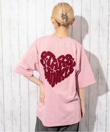 《ヴィンテージライク・ビッグシルエット》ハートバックプリントTシャツ/ストリート×Y2K/春夏秋/全3色